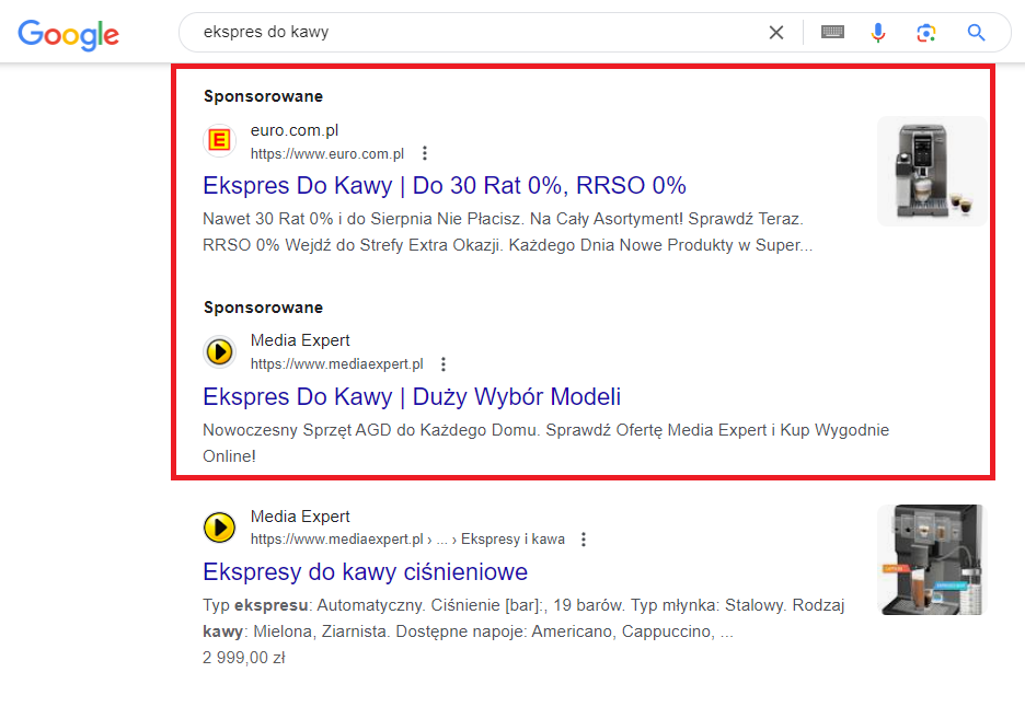 Przykład czym różni się SEO od SEM.