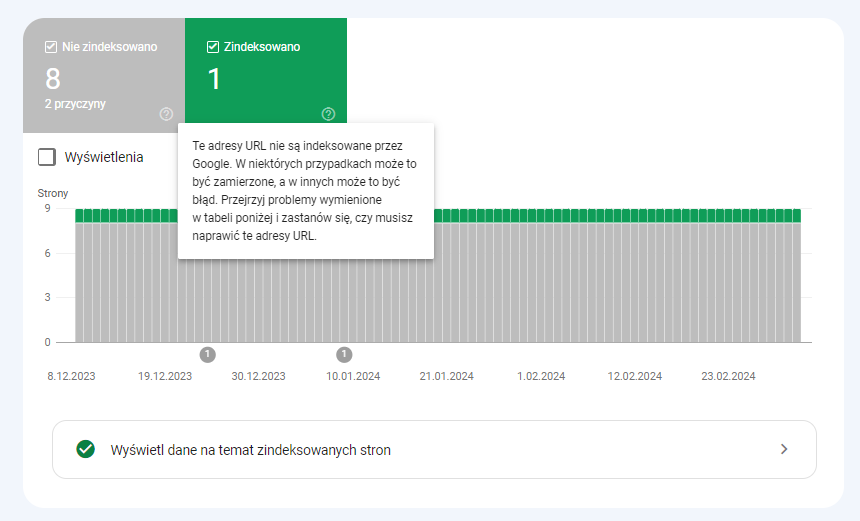 Sprawdzenie poprawności indeksacji w GSC