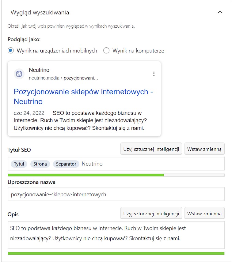 Meta tagi we wtyczce Yoast