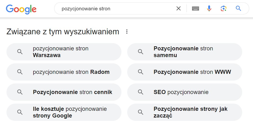 Podobne wyszukiwania w Google - jak mogą pomóc w SEO?