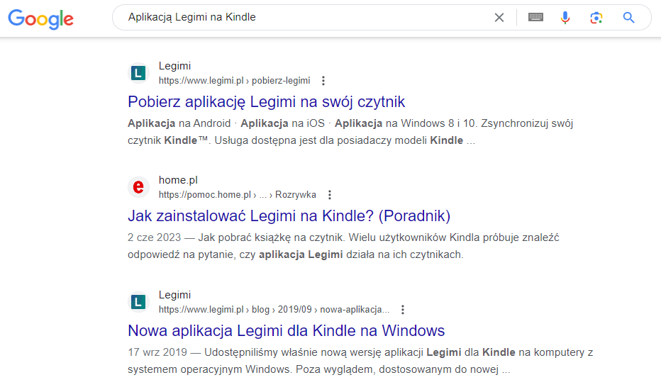 podobne wyszukiwania w Google