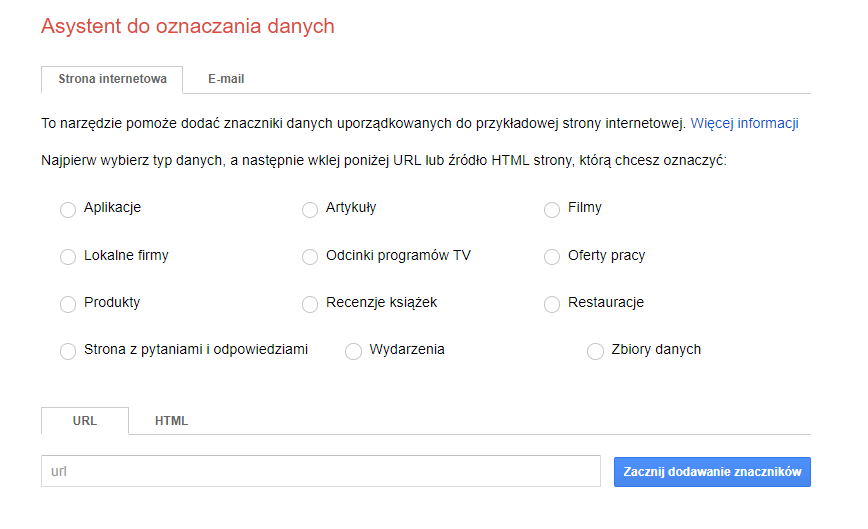 Asystenta do oznaczania danych od Google